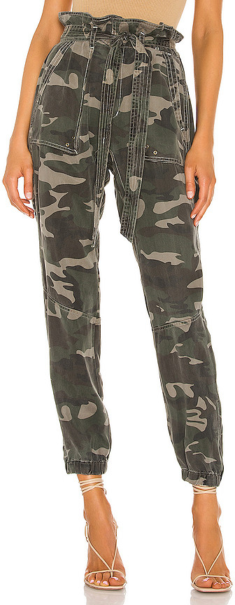 paper bag camo trousers