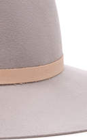 Thumbnail for your product : Janessa Leone Drew Leather-Trimmed Wool-Felt Fedora