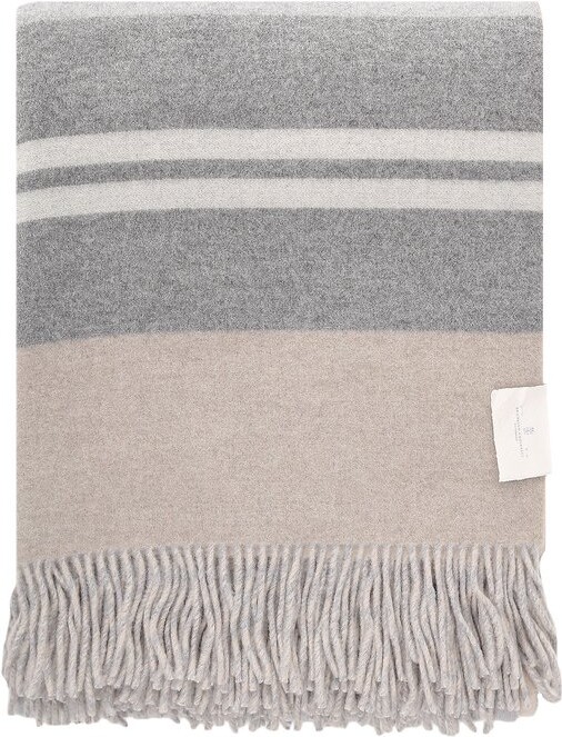 Brunello Cucinelli Colour-Block Fringed Blanket