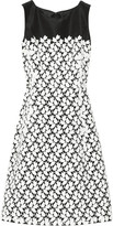 Thumbnail for your product : Oscar de la Renta Lace-embellished silk-faille dress