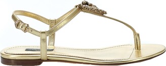 Dolce & Gabbana Gold Women's Sandals | Shop the world's largest 