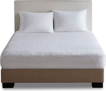 Gracie Mills GracieMillsCarloSolidQuiltedCottonPercaleMattressPad-CaliforniaKing-White