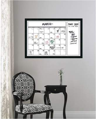 Amanti Art Grey Chevron Calendar 38x26 Framed Glass Dry Erase Board