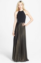 Thumbnail for your product : Xscape Evenings Pleated Metallic Cutaway Gown