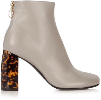Stella McCartney Tortoiseshell block-heel faux-leather ankle boots
