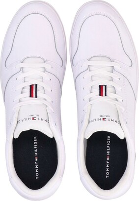 Tommy Hilfiger Leather Logo-Print Sneakers