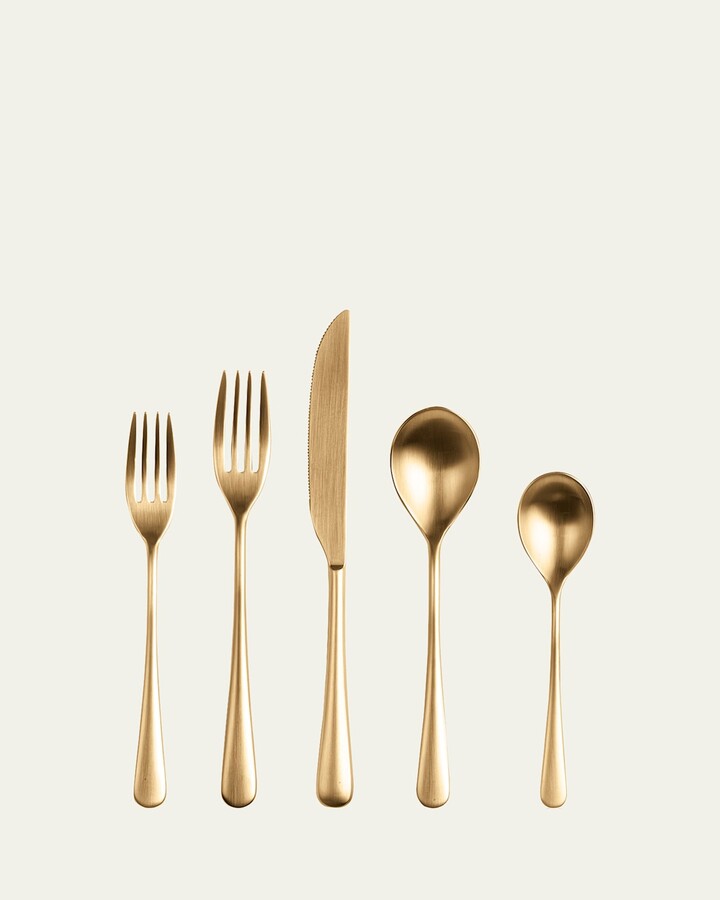 Mepra Neve Ice Gold 5-Piece Flatware Place Setting