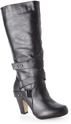 Madden Girl Black Sargent Tall Boots