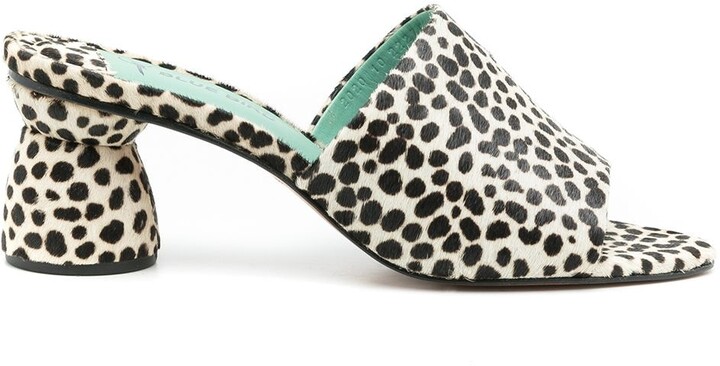 animal print block heel sandals