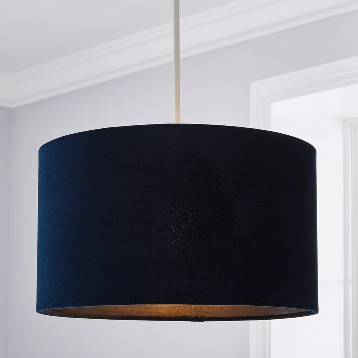 Dunelm Nesa 35cm Velvet Drum Shade Navy Blue ShopStyle