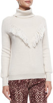 Thumbnail for your product : Haute Hippie Long-Sleeve Fringe-Detail Sweater, Oatmeal