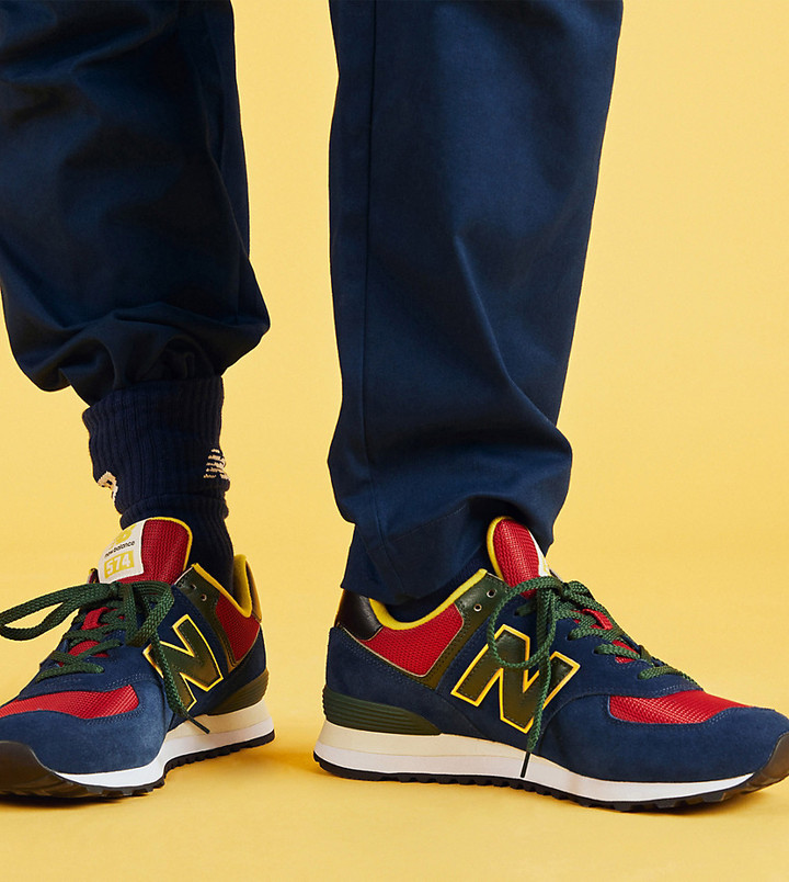 New Balance 574 sneakers in navy and red exclusive to ASOS - ShopStyle