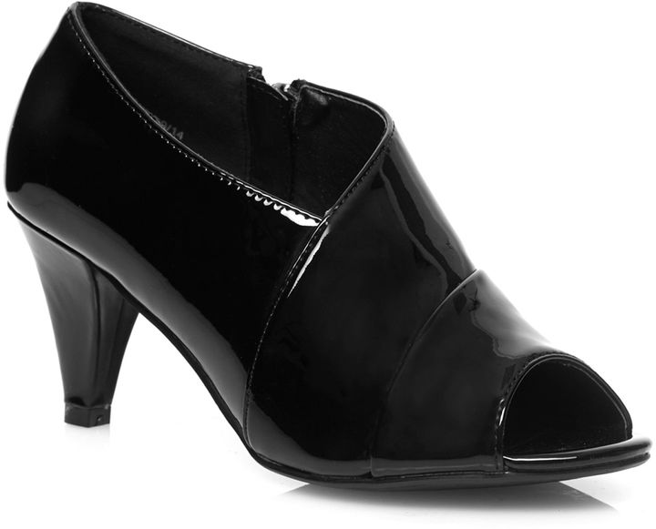 Evans Extra Wide Fit Black Patent Low Cut Heels - ShopStyle