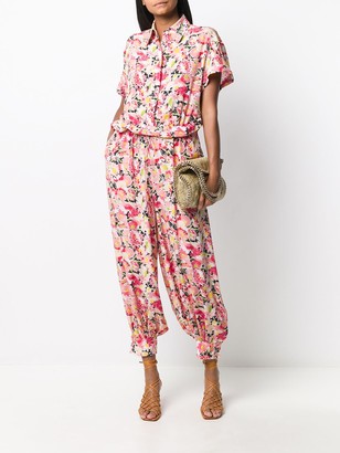 Stella McCartney Floral Print Short-Sleeve Jumpsuit