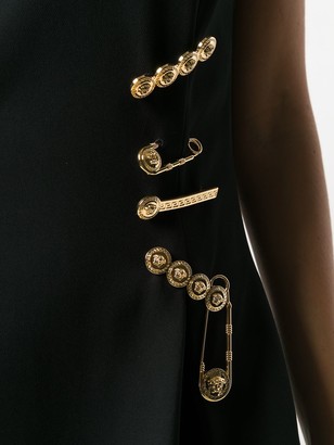 Versace Logo Pin Embellished Dress