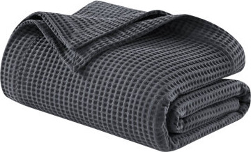 DORROM Breathable Cotton Comfort Versatile Summer Blanket For All Seasons In Dark Grey