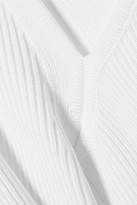 Thumbnail for your product : Cushnie - Vivian Ribbed-knit Thong Bodysuit - White