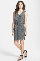 Thumbnail for your product : Eileen Fisher The Fisher Project 'Roadster' Print Zip Front V-Neck Silk Dress