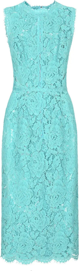 Dolce & Gabbana Floral-Lace Sleeveless Midi Dress