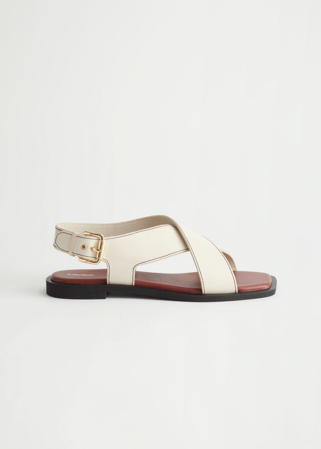And other stories Criss-Cross Leather Sandals - ShopStyle