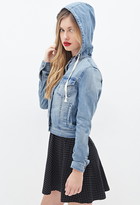 Thumbnail for your product : Forever 21 hooded denim jacket