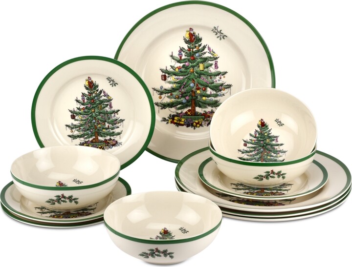 Spode Christmas Tree 12Pc. Dinnerware Set, Created for Macy's