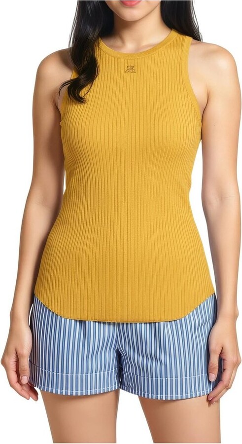 Courrèges Sleeveless Circle Rib Knit Top