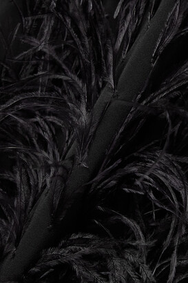 MICHAEL Michael Kors Feathered Stretch-jersey Mini Dress - Black