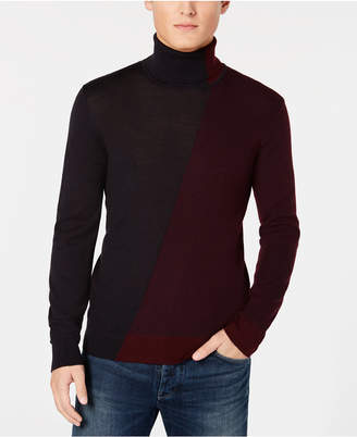 Armani Exchange Men Diagonal Colorblocked Turtleneck Sweater