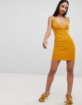 Thumbnail for your product : Missguided plunge front bodycon dress