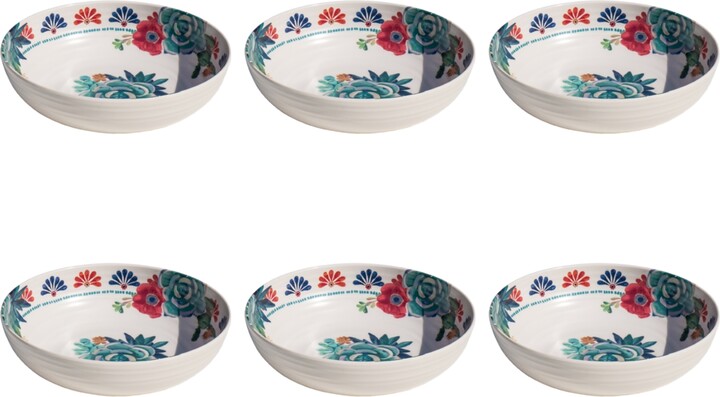 Abode Homewares Desert Succulent 6-Pc. Low Bowls Service For 6