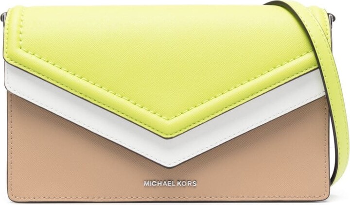 Michael Kors Small Saffiano Leather Envelope Crossbody Bag - ShopStyle
