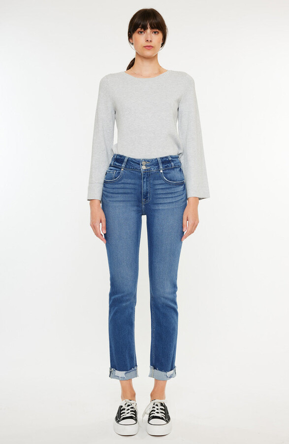 Kancan Esme Essentials High Rise Slim Straight Leg Jeans