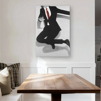 Lark Manor Classical jumping man - Bedroom Clothes Metal Print Decor