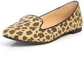 Thumbnail for your product : Shoebox Shoe Box Dina Flat Slipper Shoes Leopard IMI Suede