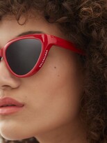 Thumbnail for your product : Balenciaga Side Cat Cat-eye Acetate Sunglasses - Red