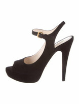 Thumbnail for your product : Prada Suede Sandals Black