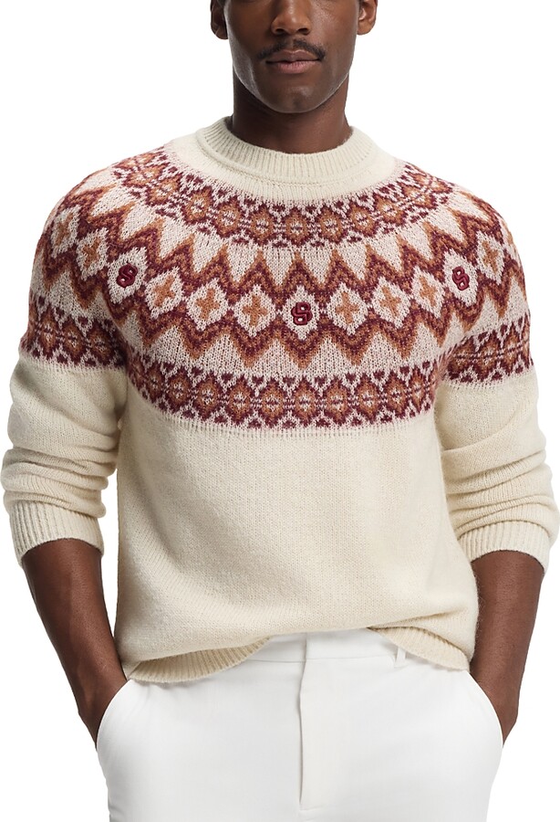 HUGO BOSS Hisle Relaxed Fit Fair Isle Sweater