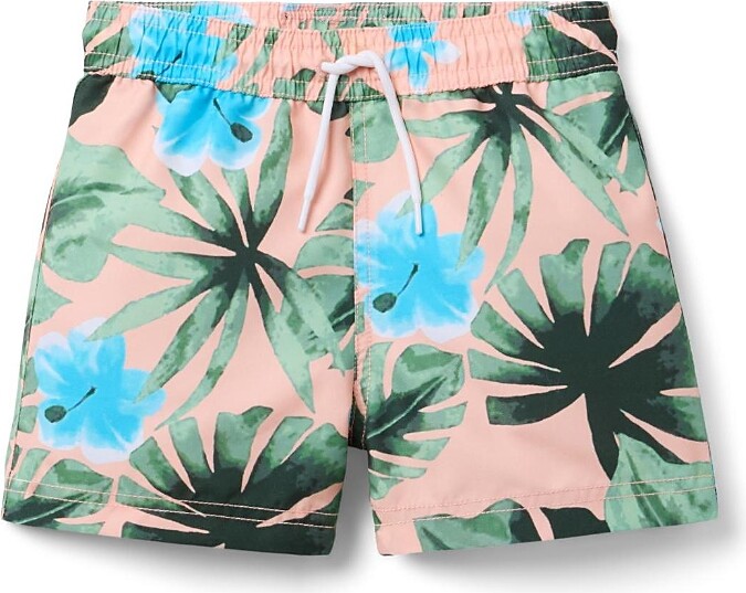 Janie and Jack Boys' Recycled Palm Swim Trunk - Baby, Little Kid, Big Kid