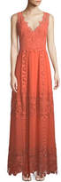 Thumbnail for your product : Kobi Halperin Audra Lace-Trim Silk Maxi Dress
