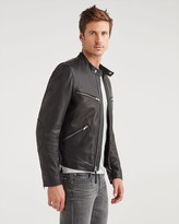 Thumbnail for your product : 7 For All Mankind Cafe Racer Black Leather Jacket