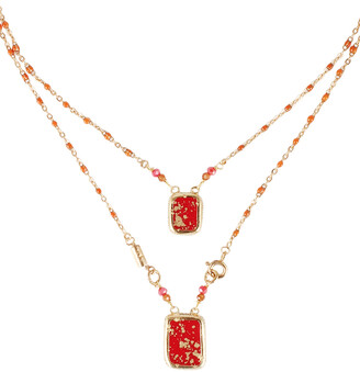Gas Bijoux Red Enamel Totem Scapulaire Necklace