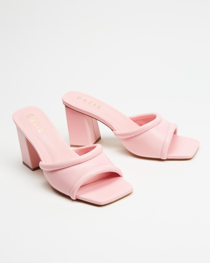 Dazie Women's Pink Open Toe Heels Sailor Mules Size at The