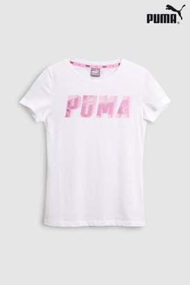 Next Girls Puma White/Pink Graphic Tee