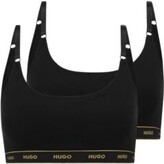 Thumbnail for your product : HUGO BOSS Two stretch-cotton bralettes with logo waistbands
