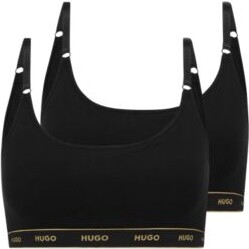 HUGO BOSS Two stretch-cotton bralettes with logo waistbands