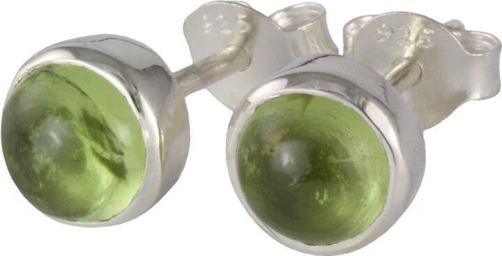 The Jewellery Store London Silver / Green August Birthstone Earrings Studs – Peridot In Sterling Silver
