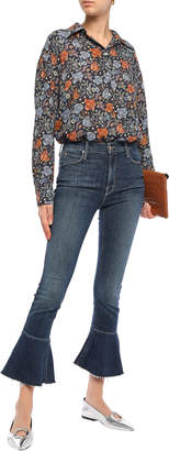 Mother Frayed High-rise Kick-flare Jeans