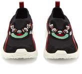 Thumbnail for your product : Valentino Heroes Crystal Embellished Sock Trainers - Womens - Black Red