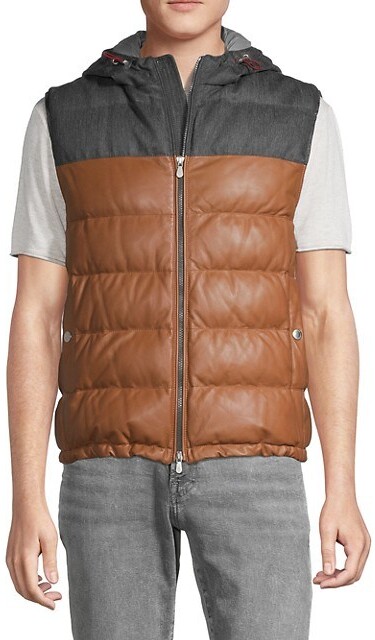 DOOXIUNDI Mens Quilted Padding Puffer Vest With Removable Hooded 